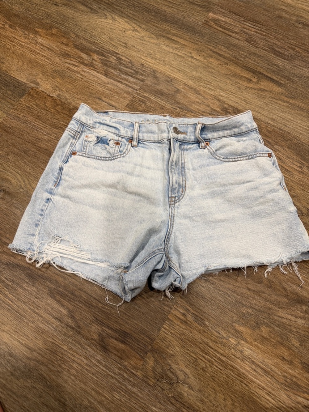 American Eagle Outfitters Light Wash Distressed Denim Shorts